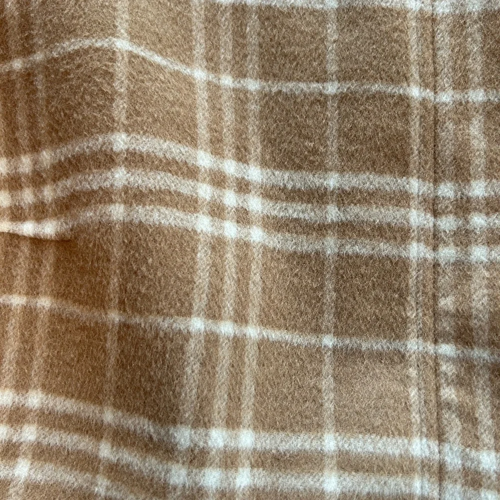 Talbots Wool Coat Jacket tan cream plaid size 1X - Picture 5 of 15